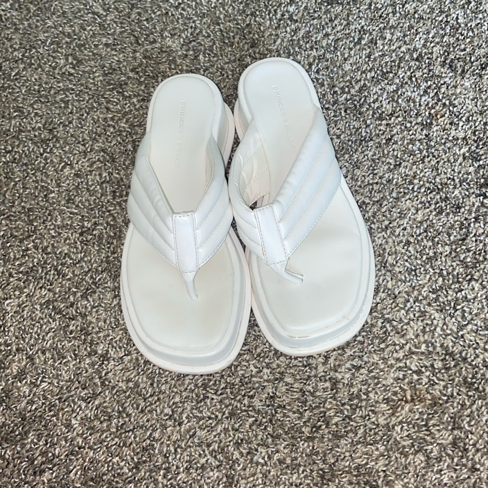 white sandals